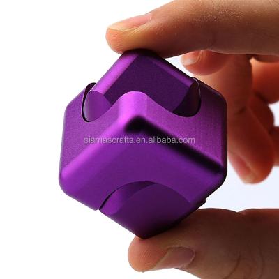 China Eco-Friendly Anxiety Autism Relief ADHD Decompression Rotation Stainless Steel Moving Cube High Speed ​​Mute Flying Spinner for sale