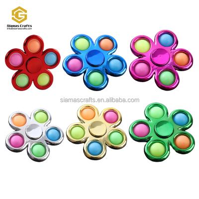 China Eco-Friendly Decompression Spinner 5 Sides Finger Figures Flower Spinner Toys Pop-Bubble Stress Reliever Adult Toys for sale