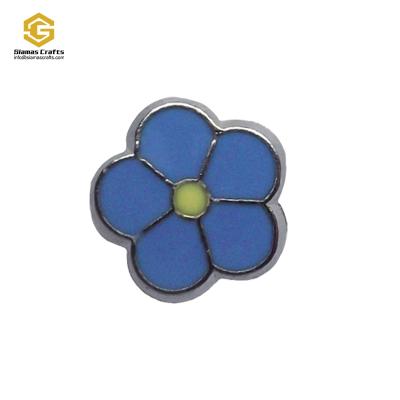 China Custom Enamel Metal World Freemasonry Freemason Forget Me Masonic Lapel Pin Badge Not Blue Flower for sale