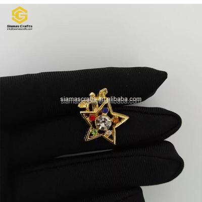 China OES World Custom Metal Masonic Order of Eastern Star Angel Star Lapel Pin for sale