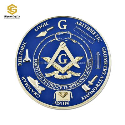 China World Custom Masonic Work Tool Seven Liberal Arts Around Black Masonic Car Auto Emblem for sale