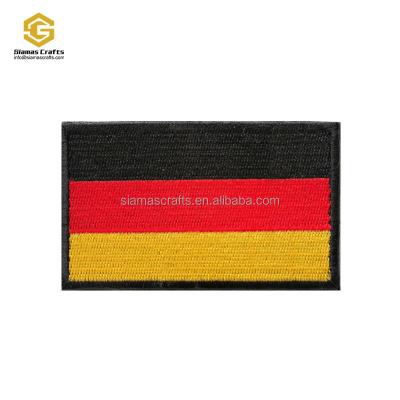 China 3D European flag embroidered patches USA CANADA Germany UK flag patches Velcro back patches with hooks for sale