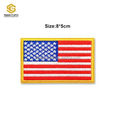 China 3D Custom Ready To Ship American USA Country National Flag Embroidery Patch Velcro Patch for sale