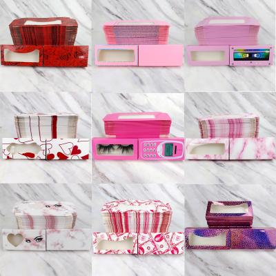 China Wholesale Long Eyelash Packaging Paper Boxes Mobile Phone Eyelash Paper Box Custom Empty Cute Natural Colorful Long Paper Case For Lashes for sale