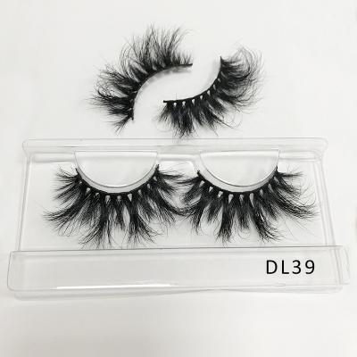 China Wholesale Dramatic 25mm Long Thick Fasle Eyelashes Reusable Mink Lashes Handmade Mink Eyelashes With Custom Logo for sale