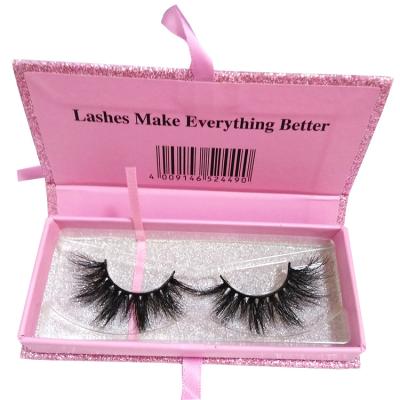 China Wholesale Super Soft And Light Mink Lashes Full Vendor Strip Mink Lashes With Custom Eyelash Packaging Box for sale