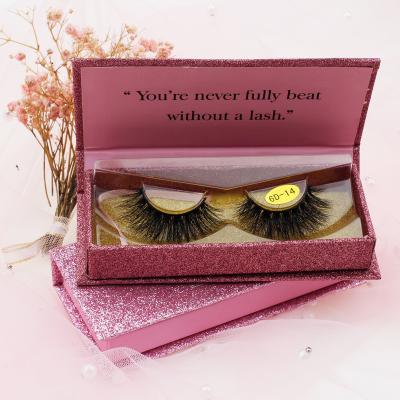 China Natural Soft Bulk Eyelash 25mm 3D 5D 6D Full Mink Strip Lashes With Packaging Box for sale