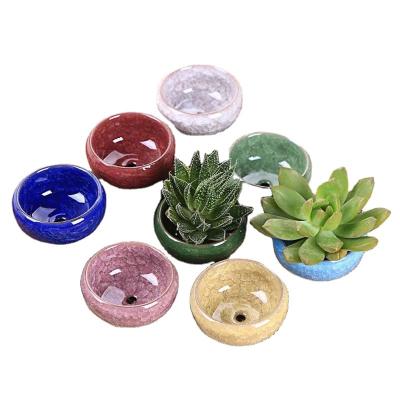 China Modern Hot Sale Supplier Nordic Amazon Style Round Tea Cup Flower Pot With Drainage Hole Ice Ceramic Flower Pots For Home Decor for sale