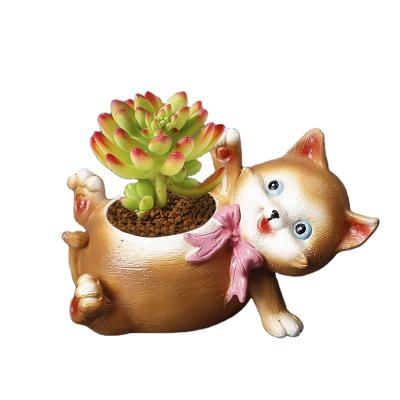 China Modern Home Decor Succulent Pen Flower Pot Holder Mini Nordic Resin Vase Cute Minimalist Girl Bubble Gum Statue Figurine for sale