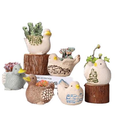 China Modern Bird Plant Succulent Pots For Plants Animal Planter Ceramic Flower Desktop Creative Decor for sale