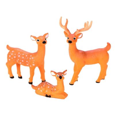 China China Microlandscape PVC Figurine Home Office Decoration Garden Sika Deer Office Animal Ornaments Cute Fawn Plastic Head Chain Pendant for sale