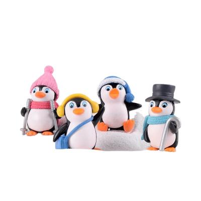 China China Garden Landscape Bonsai Decor Small Snow Penguin DIY Figurine Animal Ornaments Indoor Table PVC Resin Opens Key Chain Pendant for sale