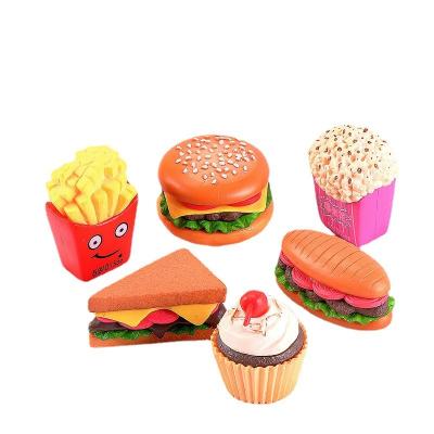 China Traditional Burger French Fries Chips DIY Mini Cake Sandwich Food Landscape PVC Crafts Key Chain Artificial Pendant Gifts for sale