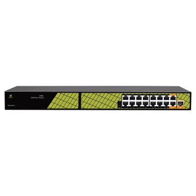 China iTOONER 16 port unmanaged poe switch 250W 10/100/1000mbps IEEE802.3af/at Ethernet Ethernet Switches OEM for sale