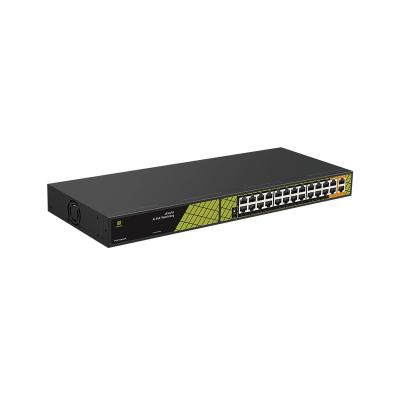 China With AI Function Genata 24 Port 10/100/1000M High Power 60W Gigabit Network Unmanaged PoE Ethernet Switches With Watchdog Function for sale