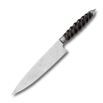 China Premium Handmade Professional Wood Stocked Sand Handle Japanese Damascus Chef Knife for sale