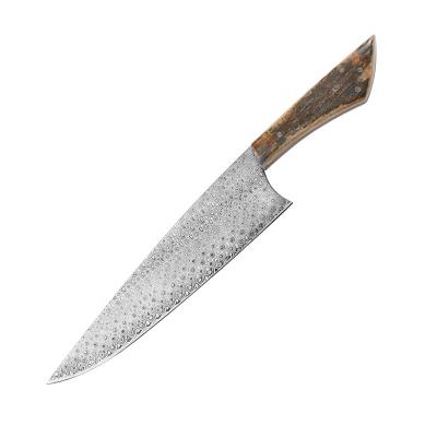 China Good Quality Handmade Professional Ivory Handle Stocked RAFFINATE All Damascus Chef Knife for sale