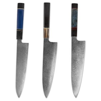 China Japanese Stabilized Steel Chef Stocked Knife VG10 Damascus Wooden Handle Cutting Fish Flesh Kitchen Knives for sale