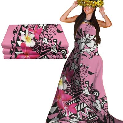 China QUICK DRY High Quality 100% Polyester Fabric Fabric Dresses Use Custom Pattern Digital Printing Fabric 2021 New Polynesian Woven Plain for sale