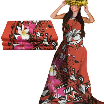 China 2021 New QUICK DRY 100% Polynesian Polyester Fabric Fabric Dresses Use Custom Pattern Digital Printing High Quality Plain Woven Fabric for sale