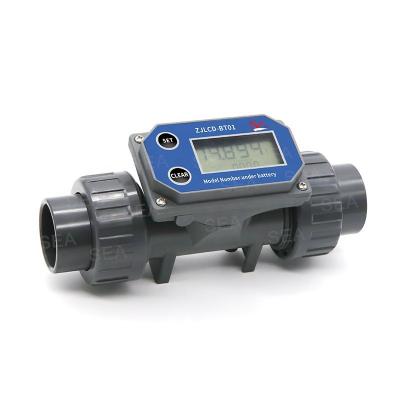 China ZJLCD-BT01 DN25 Electronic Water Turbine Flow Meter LCD Digital Display Flowmeter PVC Pipe Liquid Water For Farm/Garden Irrigation for sale