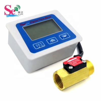 China MER Measuring Battery Operated Level Instrument Plastic Water Meter Display+B2 Flow Meter Brass LCD Displays+B2 for sale