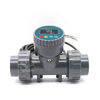 China DN25~DN80 Large Flow Calculation RS485 LCD FLOW METER DIGITAL PVC Meter Acid Resistance Accuracy 3% ZJLCD-DN25 for sale