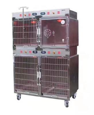 China Sustainable Veterinary Equipment Stainless Steel ICU Dog Cage With Oxygen Cage Animal Clinic Cages for sale