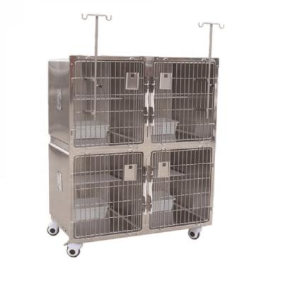 China Sustainable Veterinary Equipment Stainless Steel Clinic Animal Cage For Dogs And Cats for sale