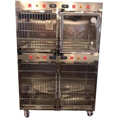 China Stainless Steel Oxygen Viable Veterinary IV Stand Therapy Hot Cage For Pet Cat for sale