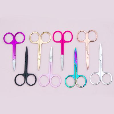 China Right Handed Scissors Blacken Mini Scissors Whip Mini Stainless Steel Scissors Band Eyelash Spring Makeup Scissors for sale