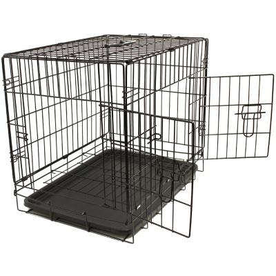 China Durable Outdoor Folding Dog Crate Durable Black Metal Dog Cage for sale