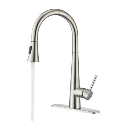 China Modern cUPC UPC 61-9 NSF Single Handle Pull Out Main Clearance Kitchen Sink Long Spout Mixer Tap Faucet For Kitchen Sink for sale