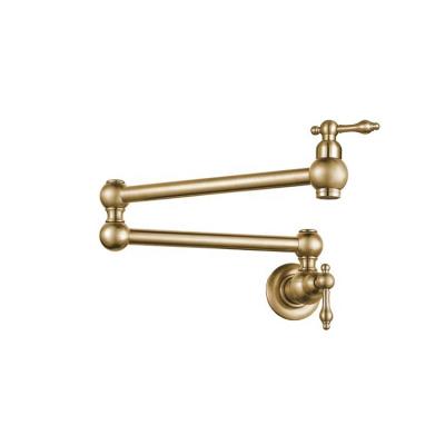 China Hot Sale Thermostatic Gold Faucets Wall Mount Kitchen Faucet Gold Bend Pot Filler Faucet for sale