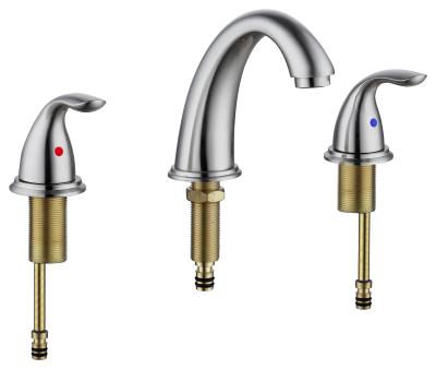 China Thermostatic Faucets Best Selling Modern Stainless Steel 3 Faucet Mixer Tap Hole Bathroom Basin Faucet Mixer for sale