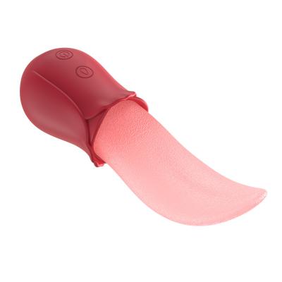 China 60min Woman Waterproof Powerful Licking Pink Vibrating Vibrator Rose Tongue Stimulate Vibrator Massage Tonguefor for sale