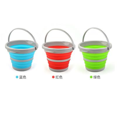 China Viable For Outdoor Beach Paint Fishing Folding Car Wash Water Bucket With Handle for sale