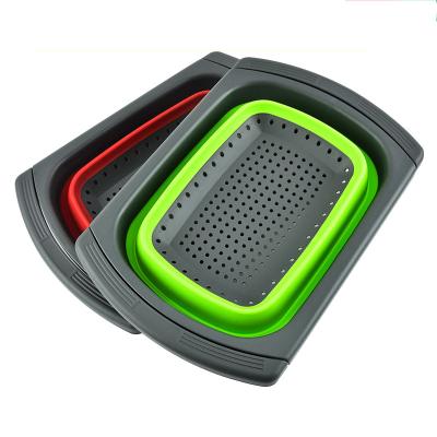 China High Quality Sustainable Fruit Vegetable Wash Folding Kitchen Retractable Folding Drain Basket for sale