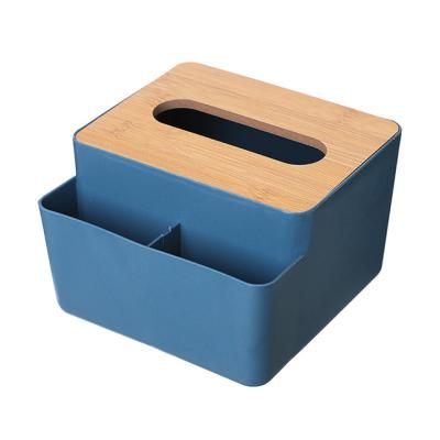 China CLASSIC multifunctional desktop fabric storage box with wooden lid for living room dining room for sale