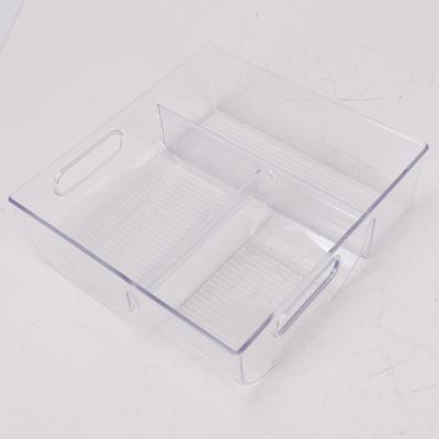 China Custom Transparent Freshness Keeping OEM Refrigerator Soda Storage Box Trash Cans With Holes Wide for sale