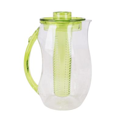 China Viable Wholesale Amazon 2.5L Hot Sale Plastic Large Clear Fruit Infuser Pitcher With Spout for sale