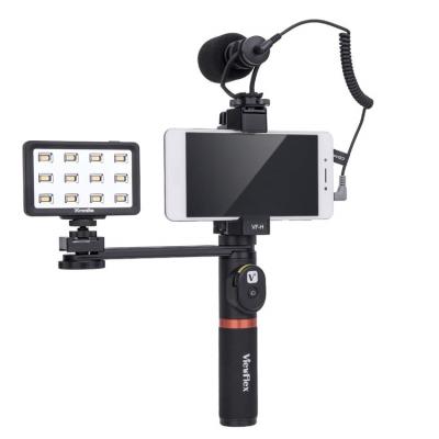 China Flexiblity ViewFlex VF-H6 Vlogging Live Broadcast Smartphone Video Rig + Microphone + Selfie LED Light Kits for sale