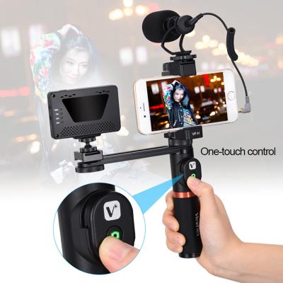 China Flexiblity VF-H6 Factory Price Youtube Movie Use Smartphone Stabilizer with Video Led Light and Microphone for sale