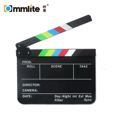 China Acrylic Plastic Dry Director Film Commlite Movie Clapboard Cut Action Scene Clapboard Slate with Colored Sticks for sale