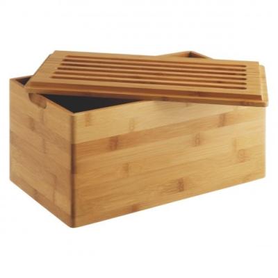 China Sustainable Bamboo Bread Bin For Kitchen Countertop Bread Container With Bamboo Wood Cutting Board Lid for sale