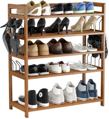 China The 5-Tier Expandable Bamboo Shoe Rack Shelf Storage for sale