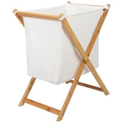 China Collapsible Folding X-Frame Bamboo Laundry Basket for sale