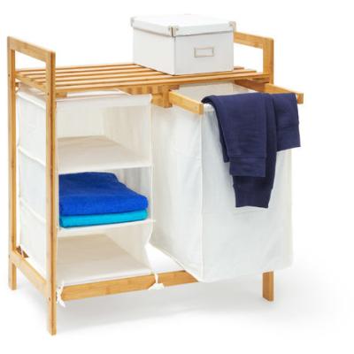 China Modern Bamboo Laundry Storage With Large Shelf Bamboo Laundry Basket for sale