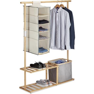 China Convertible Multifunctional Bamboo Coat Rack Hanging Garment Rail Clothes Rack for sale