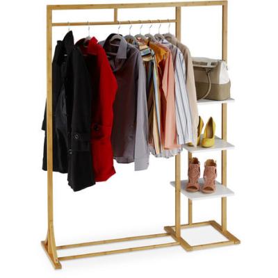 China Bamboo COAT RACK Clothes Valet Stand Bamboo Coat Rack Free Standing Garment Rack for sale